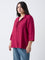 Gia Magenta Pintuck Detailed Blouse