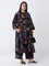 Diza Black Printed A-Line Kurta