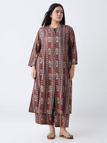 Diza Multicolour Printed A-Line Kurta