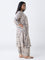 Diza Beige Printed A-Line Kurta