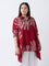 Diza Red Floral Printed Asymmetric Tunic