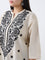 Diza Cream Floral Embroidered Cotton Kurti