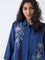 Diza Indigo Floral Embellished Tunic