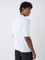 Ascot White Cable Knit Relaxed-Fit Cotton T-Shirt