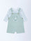 HOP Baby Sage Embroidered Cotton Dungaree and T-Shirt Set