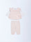 HOP Baby Pink Floral Embroidered Cotton-Blend Top and Pants Set
