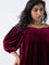 Gia Maroon Off-Shoulder Velvet Top