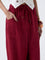 Bombay Paisley Maroon Solid Cotton-Blend Pants