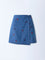 Bombay Paisley Blue Embroidered High-Rise Denim Skorts