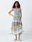 Bombay Paisley Blue Printed Cotton Tiered Dress