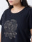 Gia Black Floral Embroidered Cotton T-Shirt