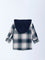 HOP Baby Boys Navy Checkered Hooded Cotton Shirt