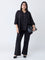 Gia Black Solid Asymmetric Shirt