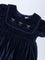 HOP Baby Navy Fit-And-Flare Velvet Dress