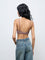Superstar Brown Waffle-Textured Cotton-Blend Padded Bra