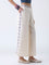 Bombay Paisley Off-White Embroidered Cotton-Blend Palazzos
