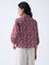 Bombay Paisley Red Foliage Printed Cotton Top