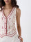 Bombay Paisley Off-White Cotton-Blend Waistcoat