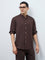 Ascot Dark Brown Solid Relaxed-Fit Shirt