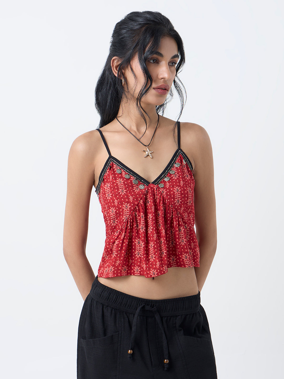 Bombay Paisley Red Printed Top