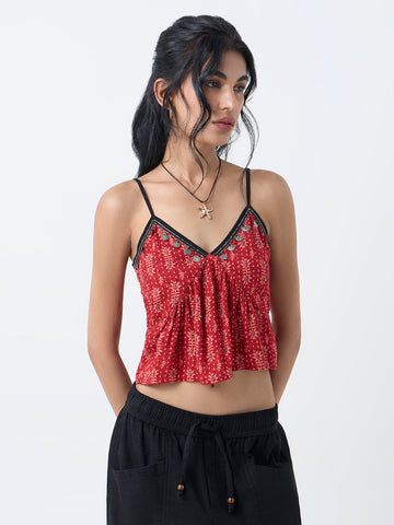 Bombay Paisley Red Printed Top