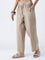 Bombay Paisley Beige Solid Cotton-Blend Pants