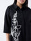 Gia Black Floral Embroidered Linen-Blend Shirt