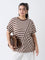 Gia Brown Striped T-Shirt