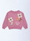 HOP Kids Girls Dusty Rose Embroidered Cotton-Blend Sweatshirt