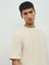 ETA Beige Textured Relaxed-Fit Cotton-Blend T-Shirt