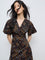 Bombay Paisley Black Printed Cotton A-Line Dress