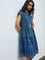 Bombay Paisley Blue Striped Cotton Shirt Dress with Belt