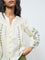 Bombay Paisley Cream Floral Embroidered Cotton Blouse