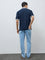 WES Casuals Blue Faded Relaxed-Fit Mid-Rise Jeans