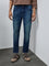 Nuon Dark Blue Faded Slim-Fit Mid-Rise Jeans
