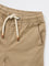 HOP Kids Boys Taupe Mid-Rise Cotton-Blend Shorts