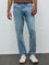 WES Casuals Blue Faded Slim-Fit Mid-Rise Jeans