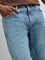WES Casuals Blue Faded Slim-Fit Mid-Rise Jeans