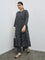 Diza Black Foliage Design A-Line Kurta