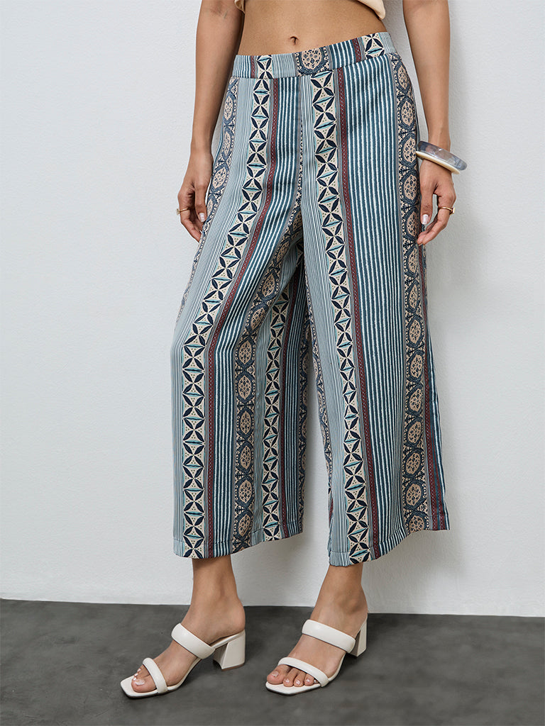 Utsa Green Printed Palazzos
