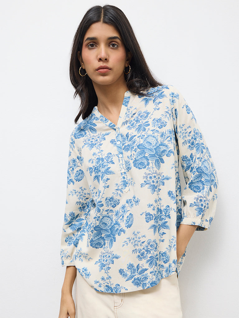 Utsa Indigo Floral Tunic