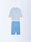 HOP Baby Boys Blue Striped Cotton Shirt and Pants Set