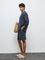 ETA Navy Striped Relaxed-Fit Mid-Rise Cotton Shorts