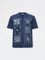 ETA Navy Printed Relaxed-Fit Cotton Shirt