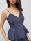 LOV Dark Blue Denim Peplum Top