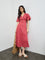 Bombay Paisley Red Striped Cotton A-Line Dress