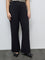 Gia Black Solid High-Rise Trousers