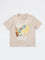 HOP Kids Boys Taupe Printed Cotton T-Shirt