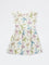 HOP Kids Girls White Bow Printed A-Line Cotton-Blend Dress