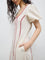 Bombay Paisley Off-White Striped Cotton-Blend A-Line Dress
